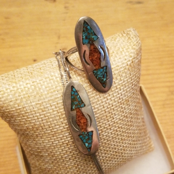 Mabel Watson Jewelry - Native American Zuni Pueblo Mosaic Inlay Neck set!